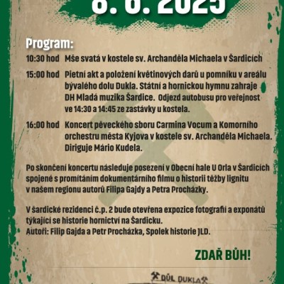 Vzpomínkové setkání k 55. výročí tragédie na dole Dukla v Šardicích